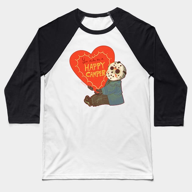 Happy Camper Baseball T-Shirt by Hkasof